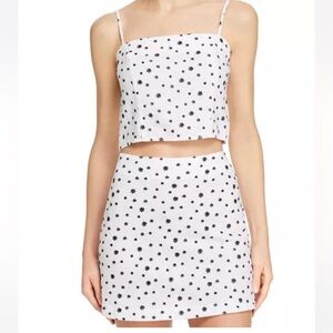 bec + bridge Black and White linen cropped  Camisole and skirt set size 8